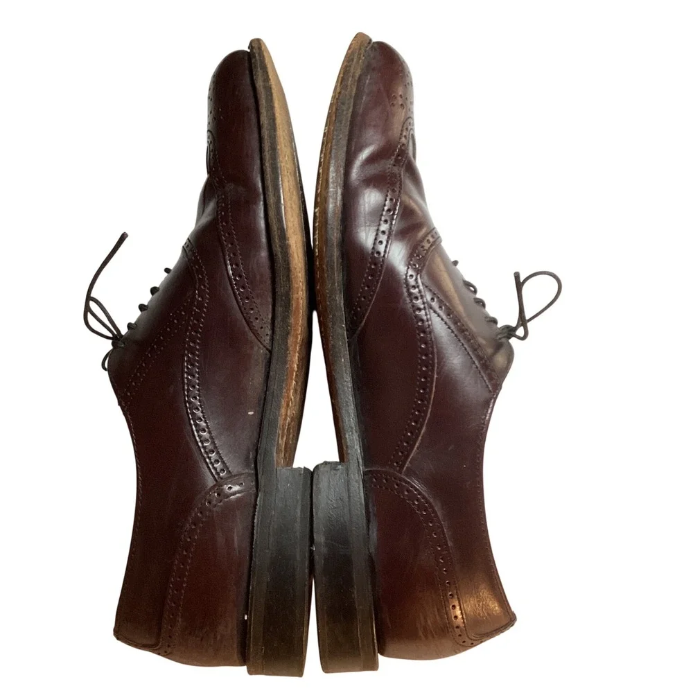 Dexter Wingtip Oxford Mens 10.5 N Burgundy Leather Classic Preppy Dress Shoes